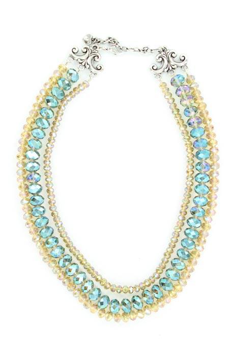 6-197323 Three Strand Beaded Necklace sku 6-197323