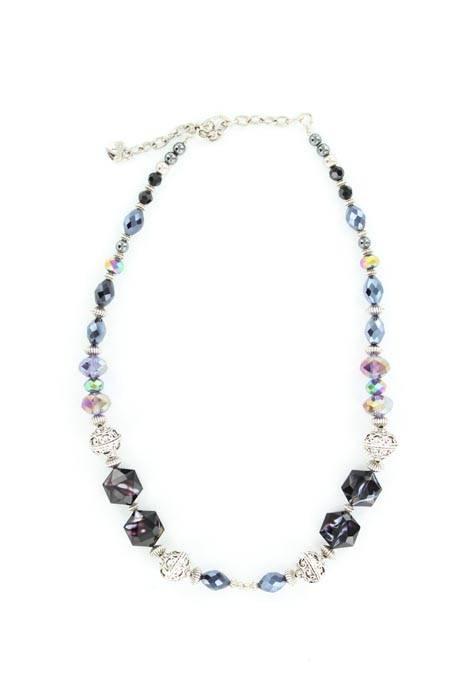 6-197325 Engraved and Black Beads Necklace sku 6-197325