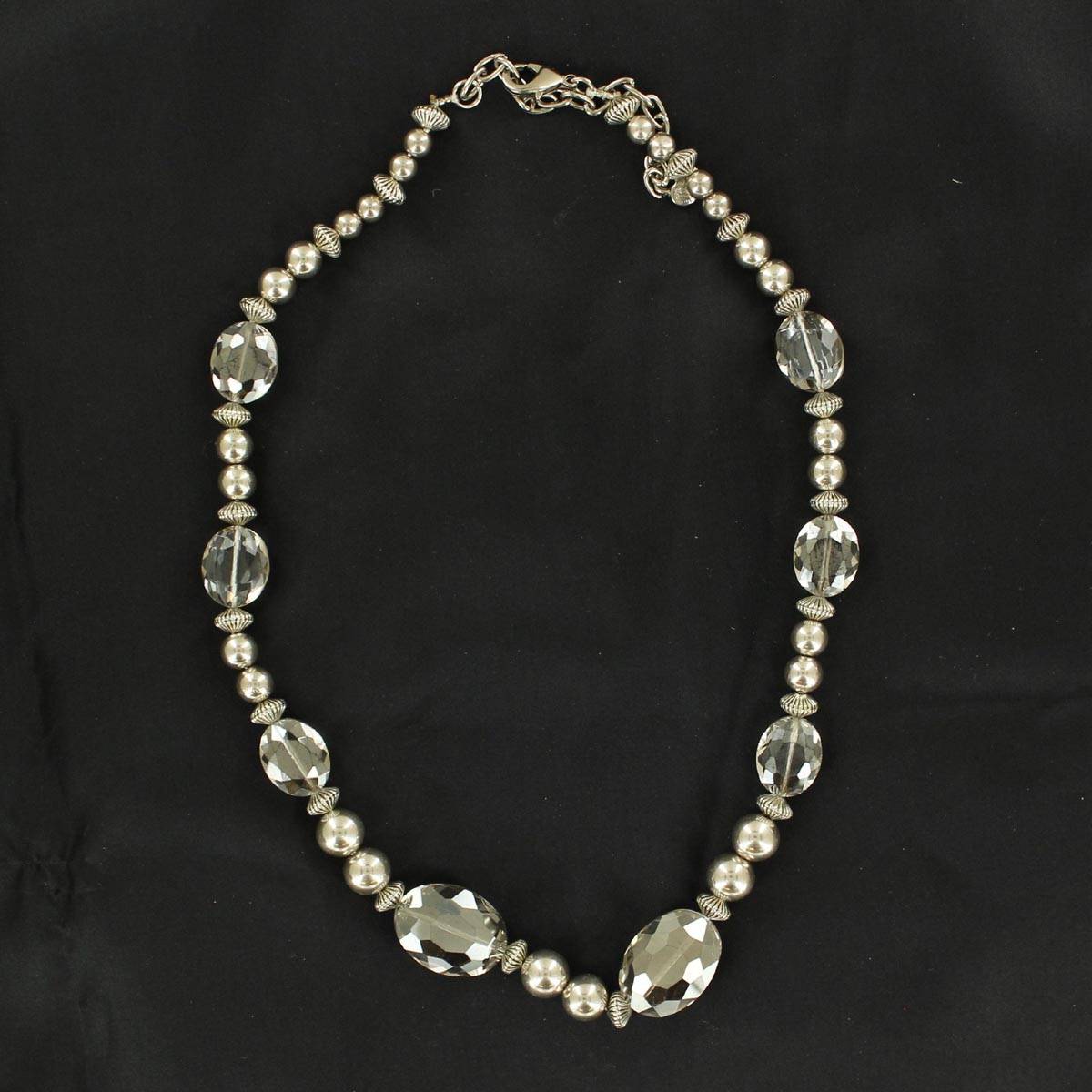 6-197326 Silver and Clear Beads Necklace sku 6-197326