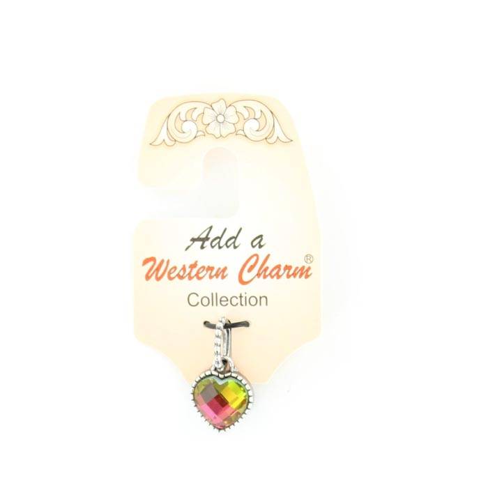 Colored Stone Heart Charm