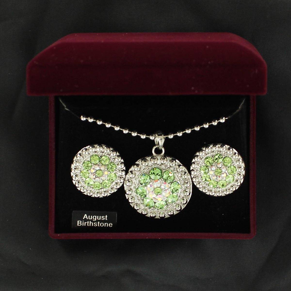 6-197379 August Birthstone Concho Necklace and Earrings Set sku 6-197379