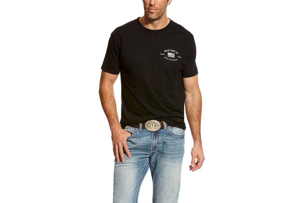 Ariat US Registered Tee Mens Black EquestrianCollections
