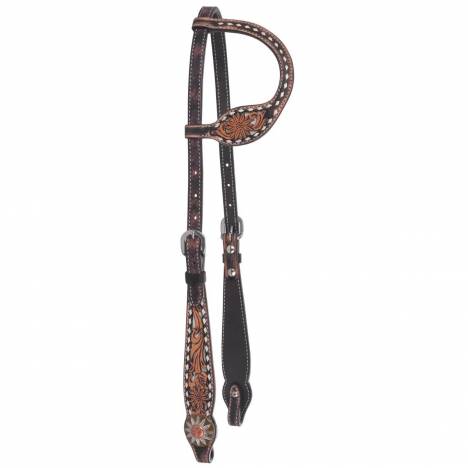 Circle Y White Daisy Filigree One Ear Headstall