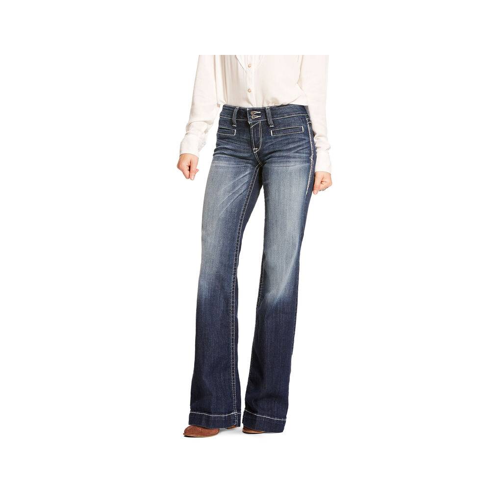 Ariat Ladies Trouser Mid Rise Stretch Entwined Wide Leg Jeans