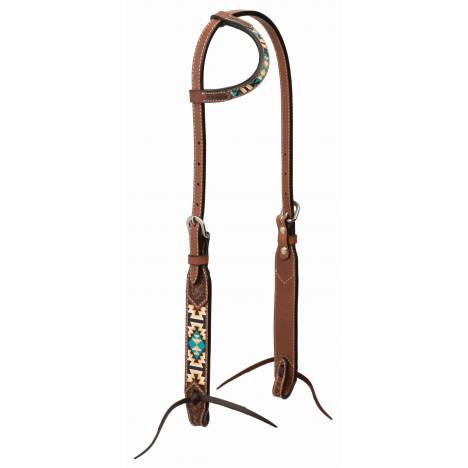 Weaver Turquoise Cross Aztec 5/8" Sliding Ear Headstall