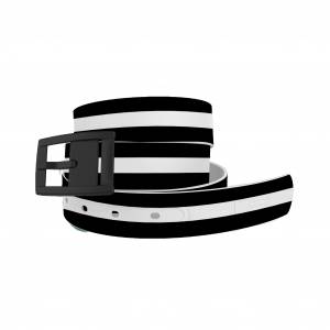 C4 Belt Stripes White/Black Belt with Black Buckle Combo