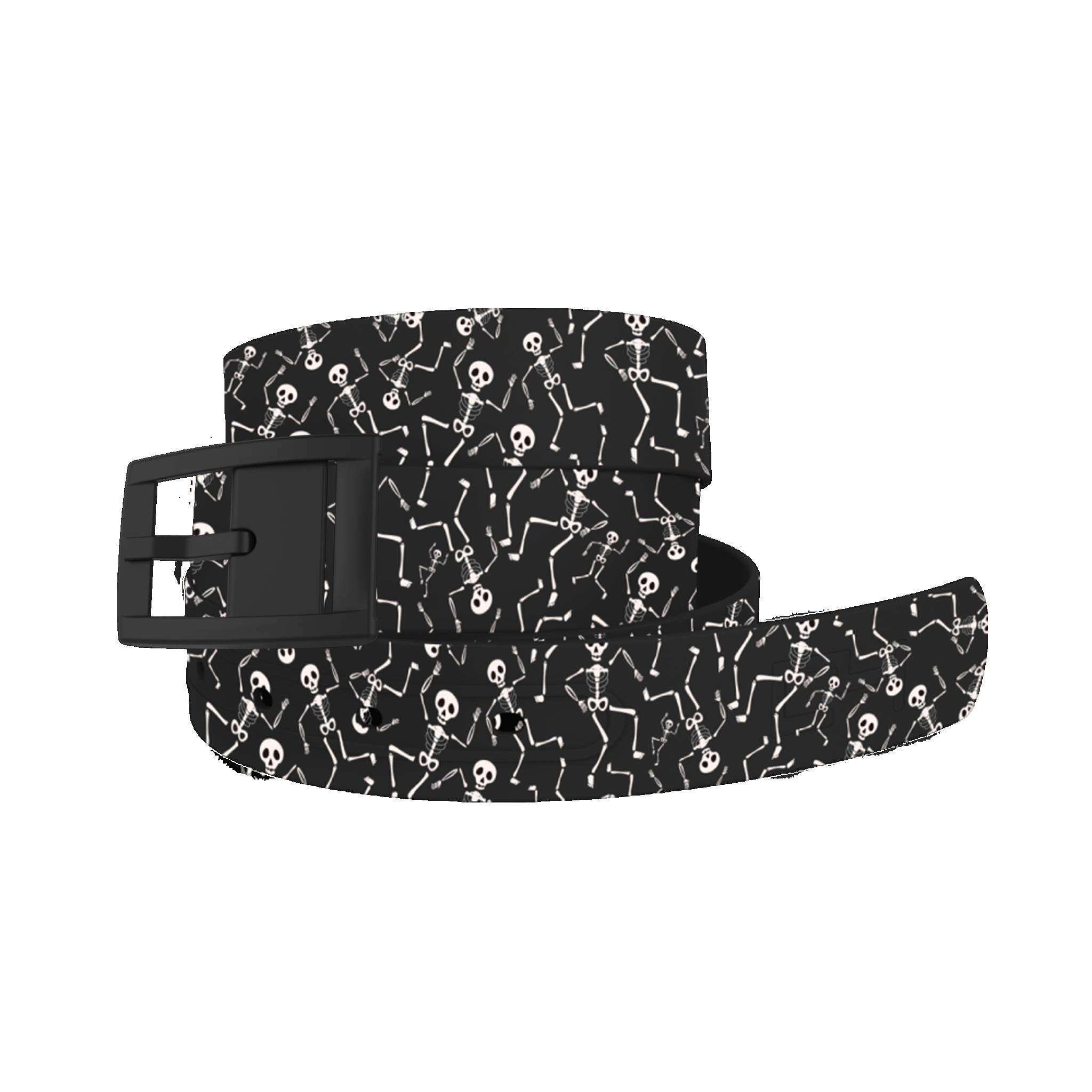 C4 Belt Dancing Skeletons Belt with Black Buckle