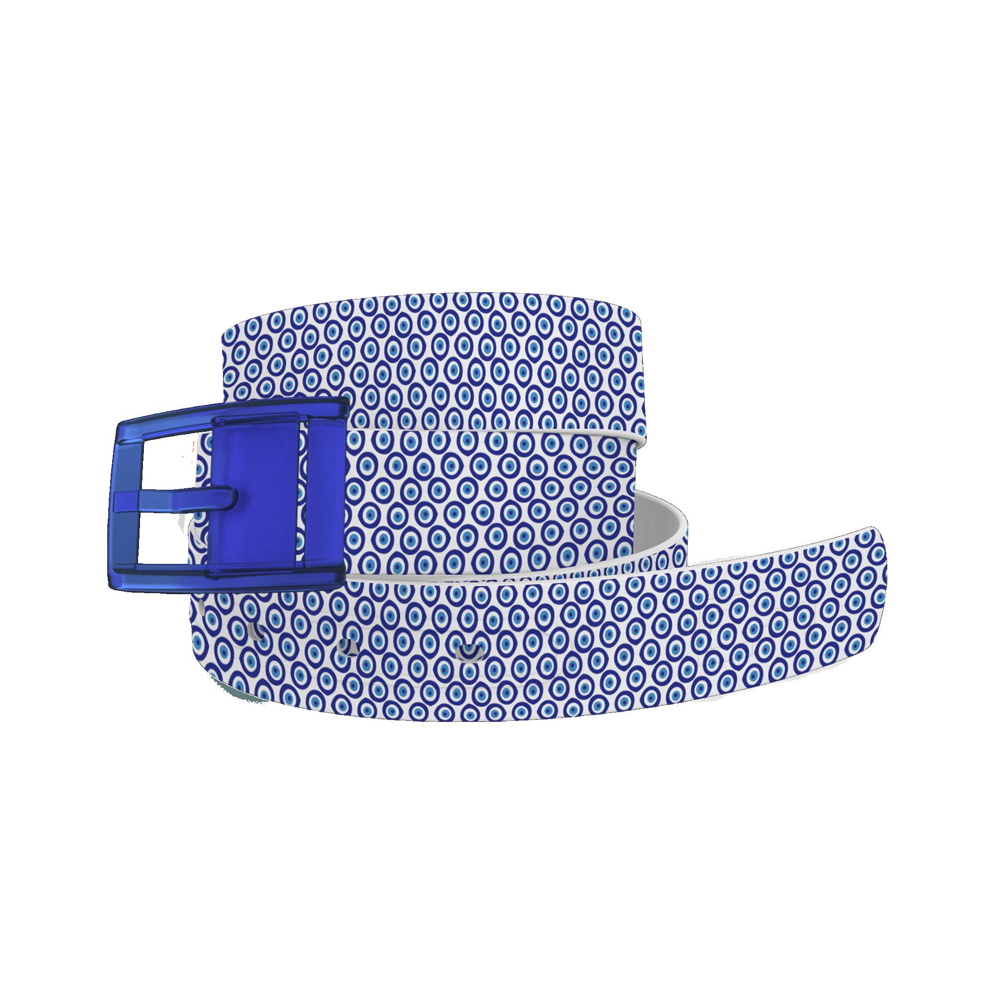 4-119334 C4 Belt Evil Eyes Belt with Blue Buckle Combo sku 4-119334