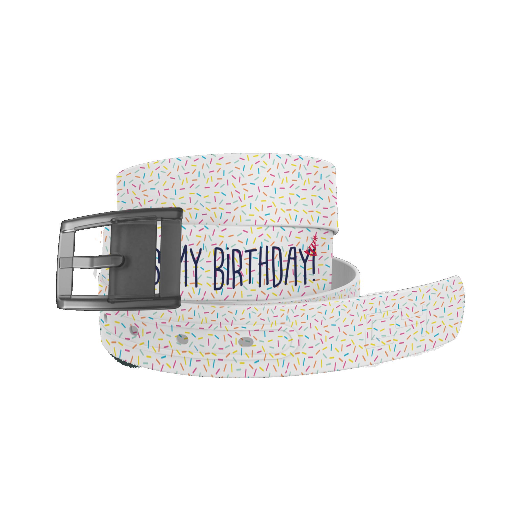 C4 Belt Its My Birthday Belt with Grey Buckle Combo