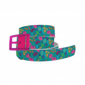 C4 Belt Wildflowers Belt with Hot Pink Buckle