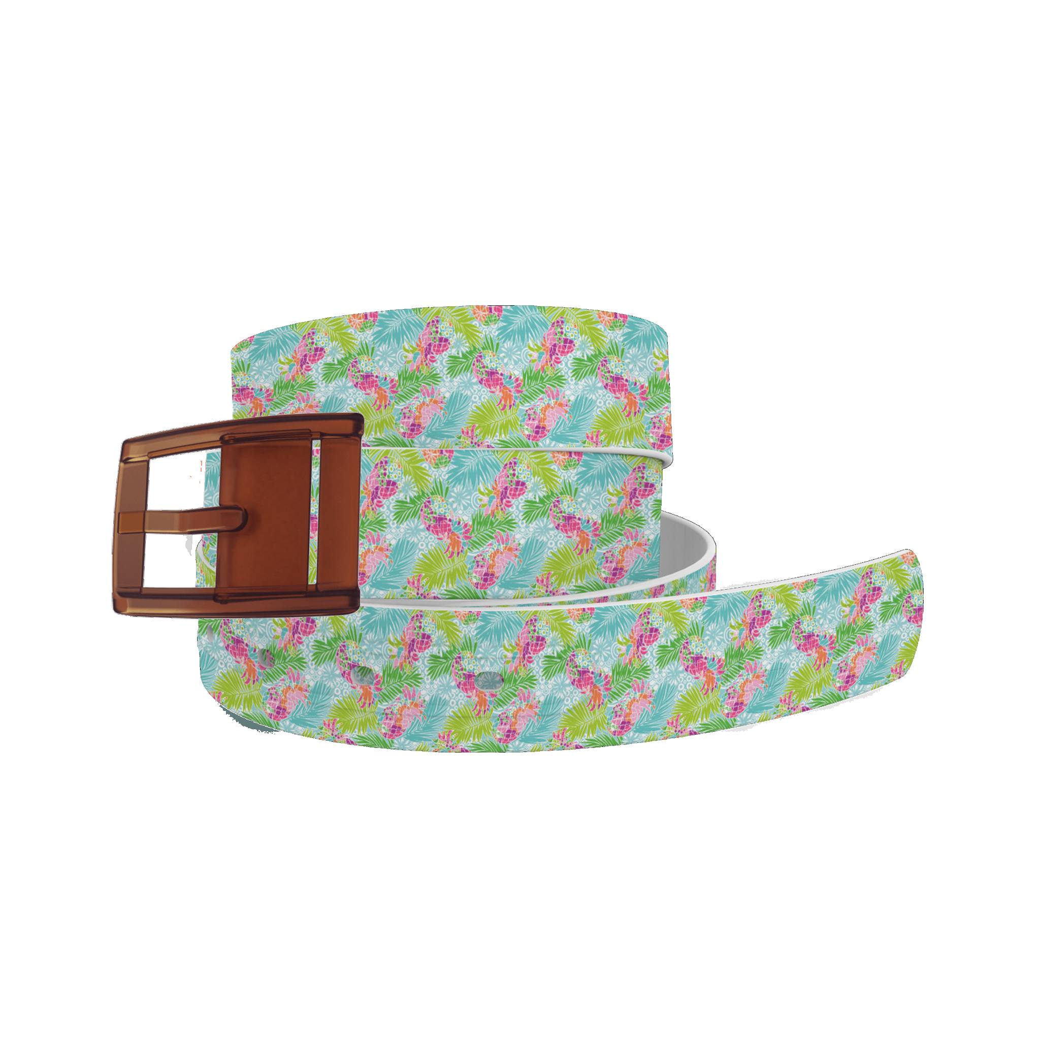 C4 Belt Spunkwear Pretty Pineapple Belt with Khaki Buckle Combo