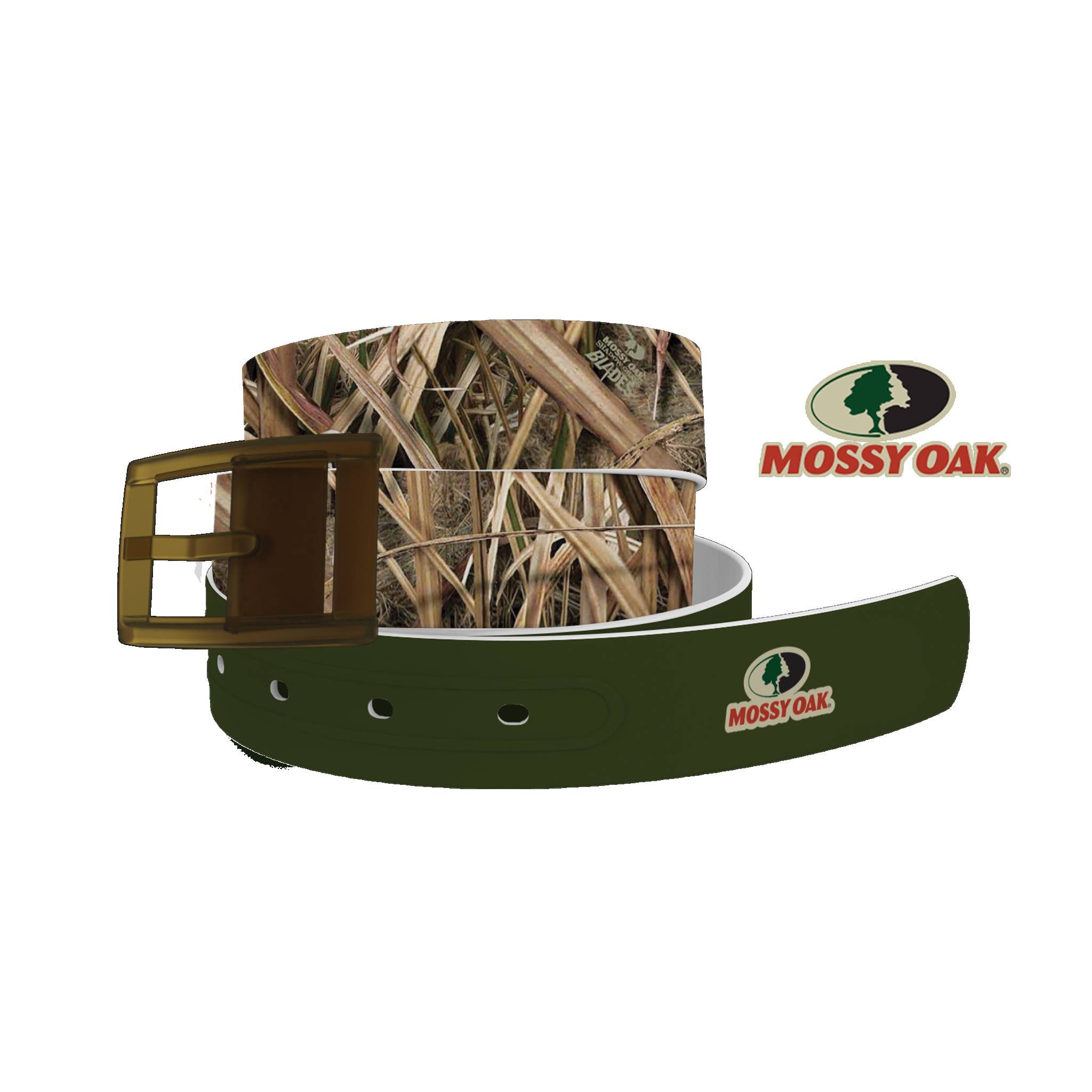 C4 Belt Mossy Oak - Shadow Grass Blades Olive Tip Belt with Olive Buckle Combo