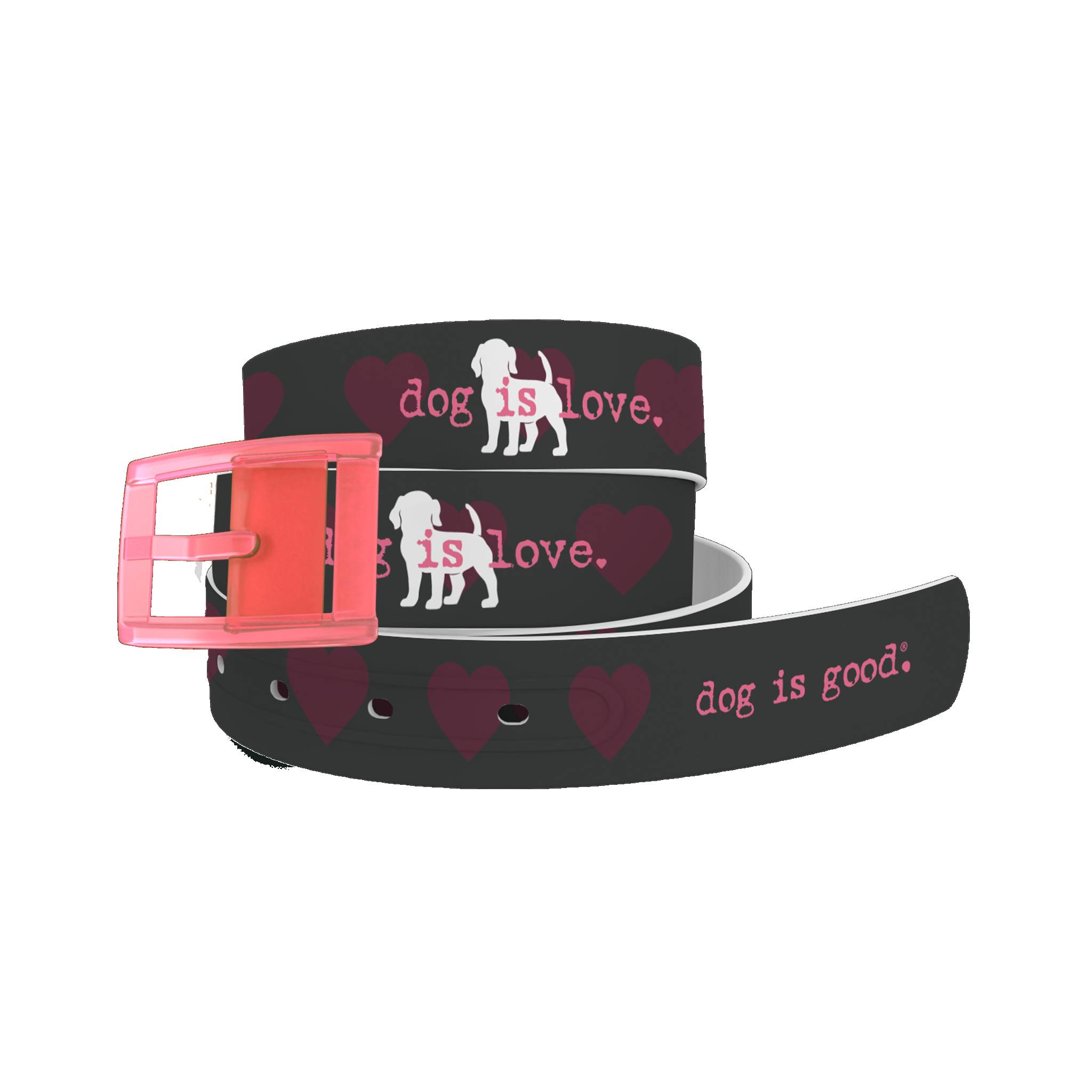 4-119159 C4 Belt DIG Dog is Love Belt with Pink Buckle Comb sku 4-119159