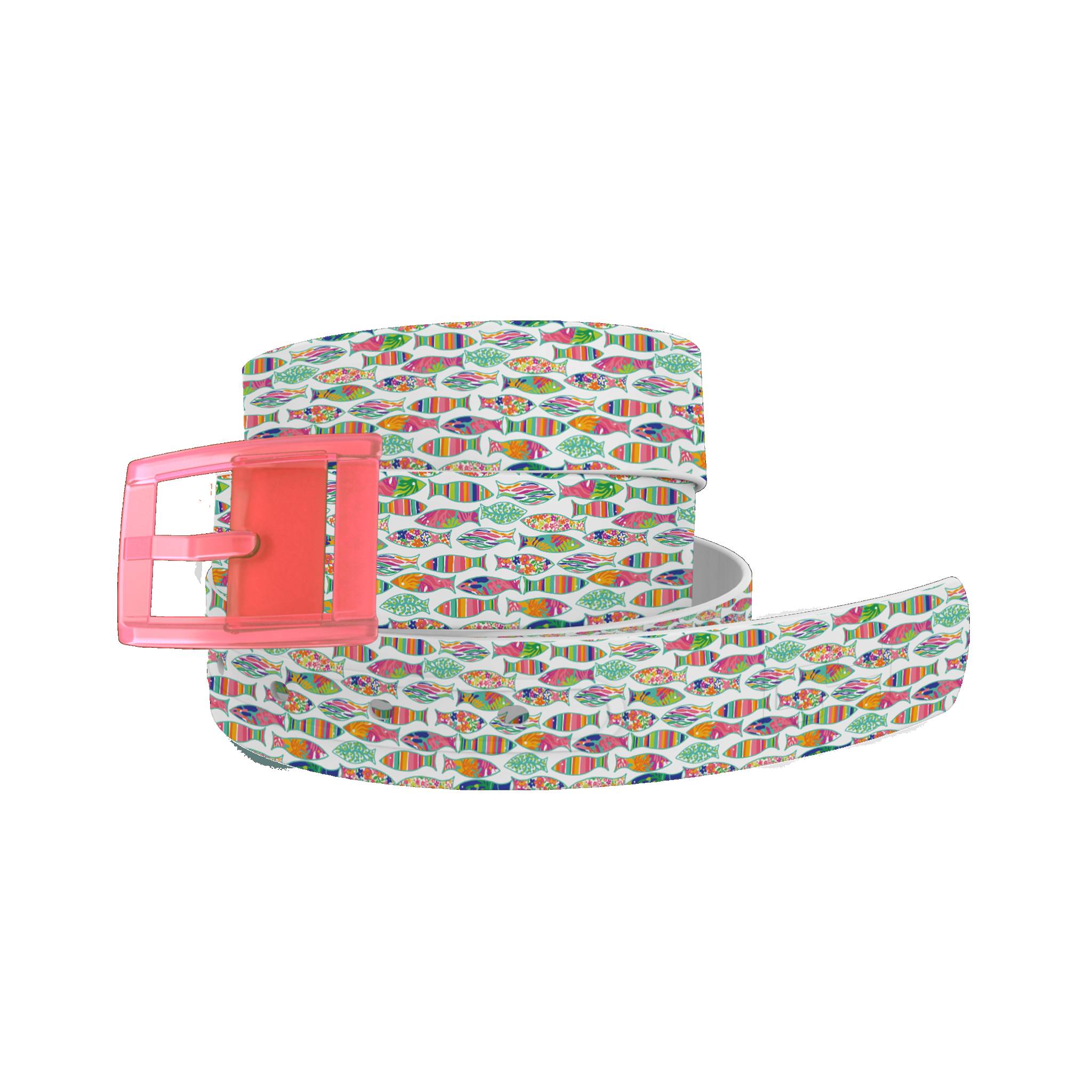 4-119191 C4 Belt Spunkwear Fancy Fish Belt with Pink Buckle sku 4-119191