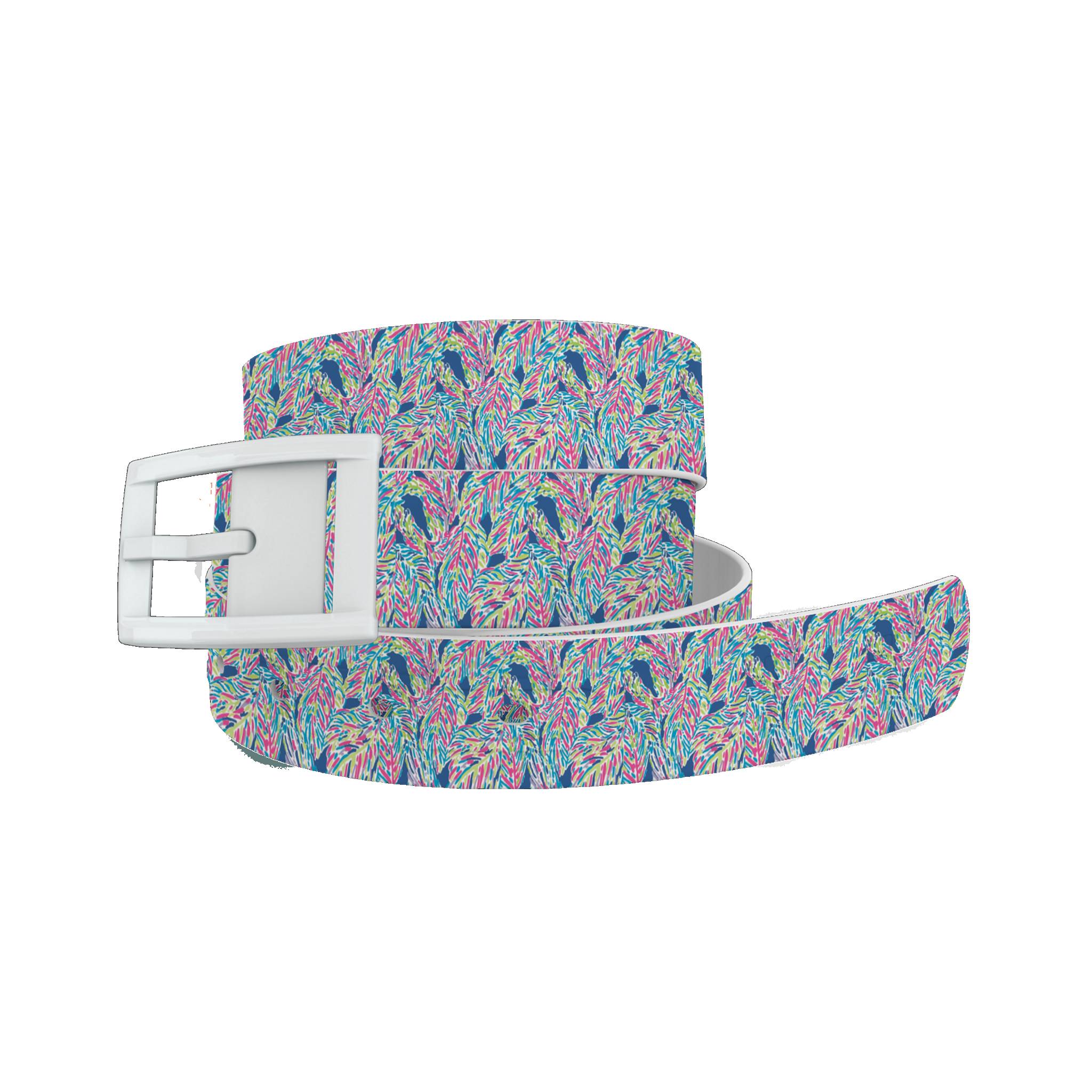 C4 Belt Pastel Palms Belt with White Buckle Combo