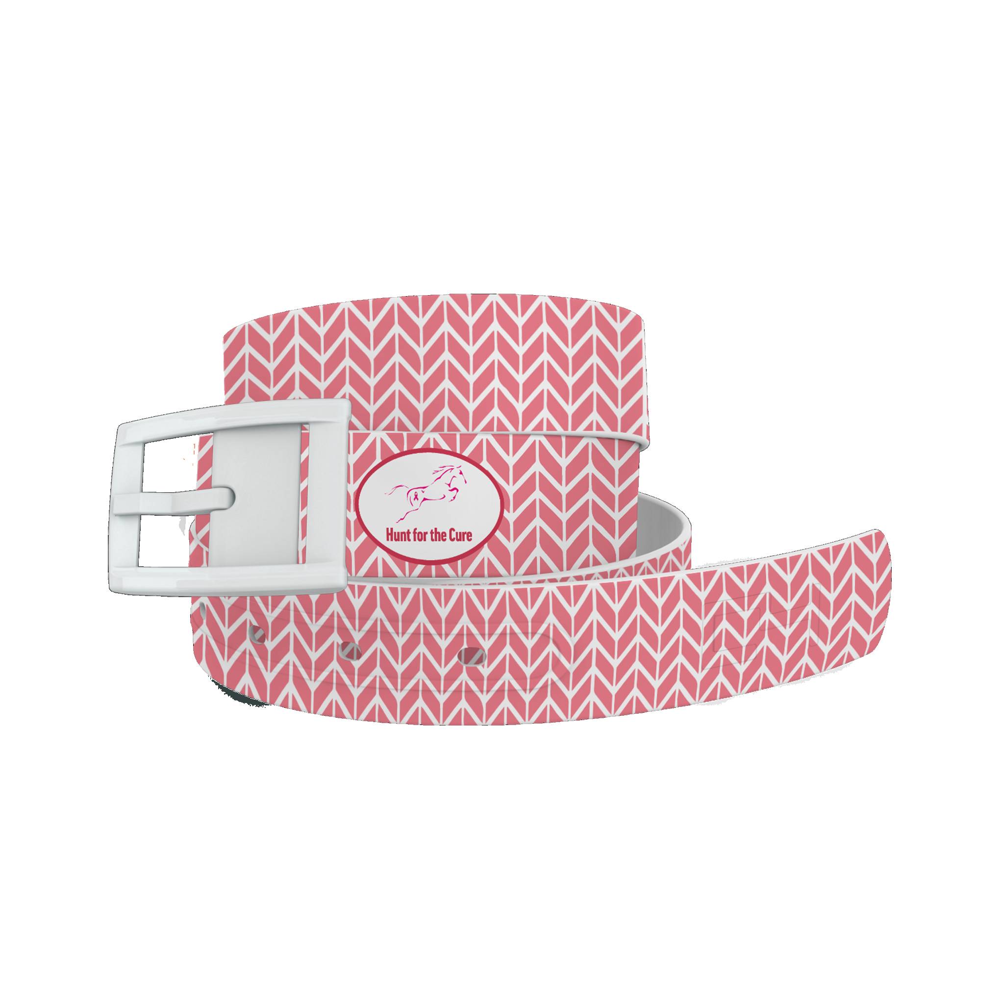 C4 Belt Hunt for the Cure Herringbone Belt with White Buckle Combo