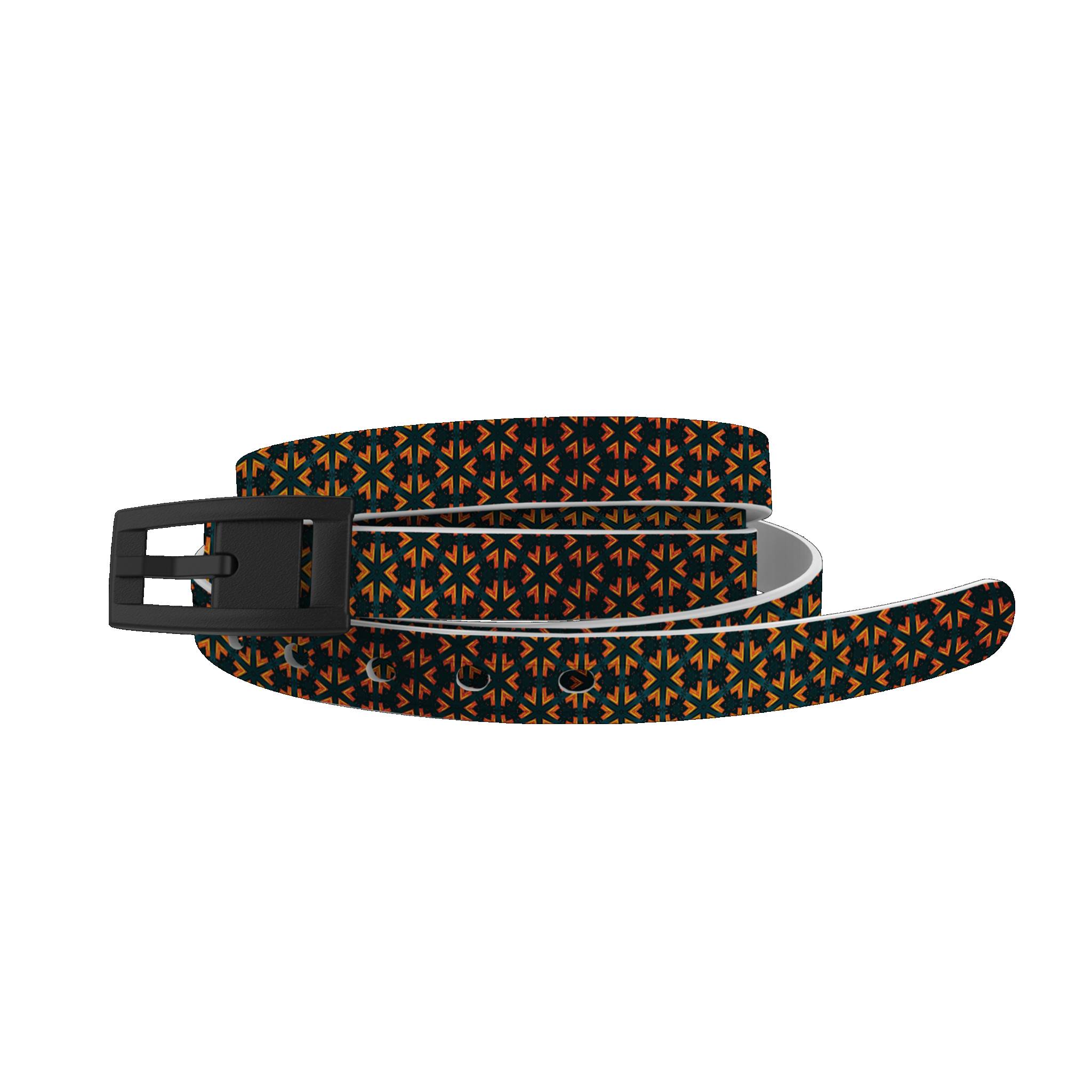 C4 Belt Skinny Orange Kaleidoscope Belt with Black Buckle Combo