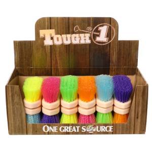 12 Pack Jr Size Medium Poly Bristle Brush Display Bright Colors