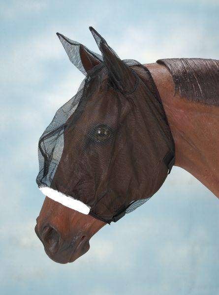 Tough 1 Black Deluxe Comfort Mesh Fly Mask w// String Nose Horse Size Horse Tack