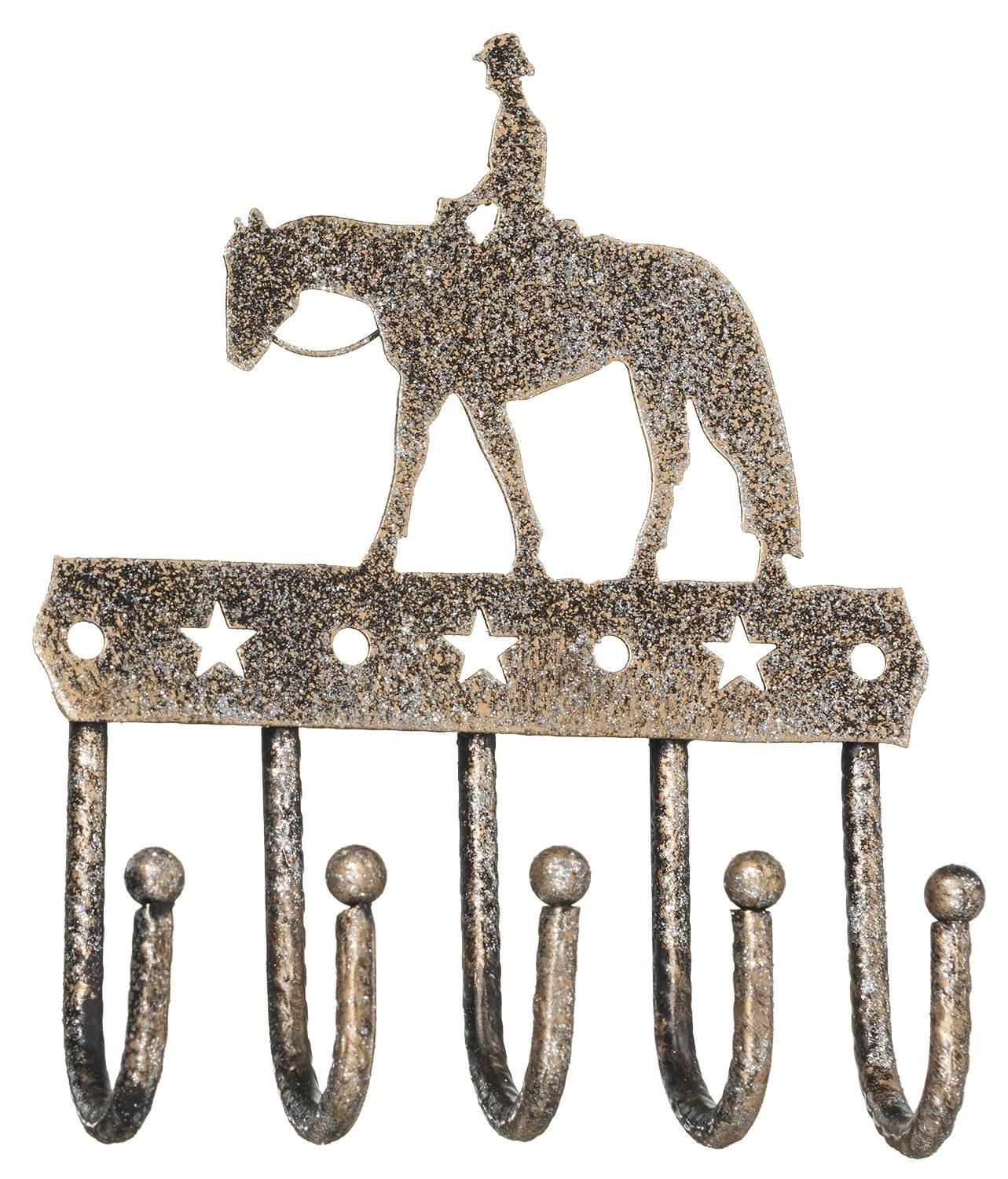 Tough-1 Key Rack With Equine Motif And Glitter Finish - Western Pleasure