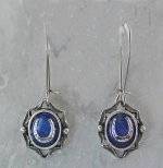 Finishing Touch Blue Onyx Oval Frame Horseshoe Earrings - Kidney Wire