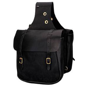 Black leather horse online saddle bags