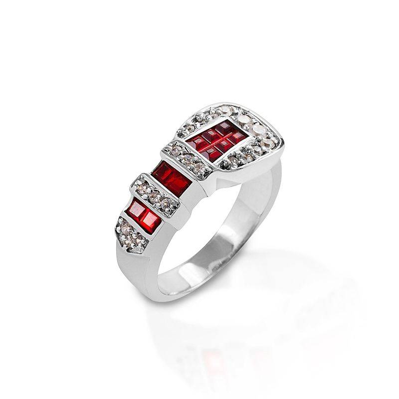 Kelly Herd Red Ranger Style Buckle Ring - Sterling Silver