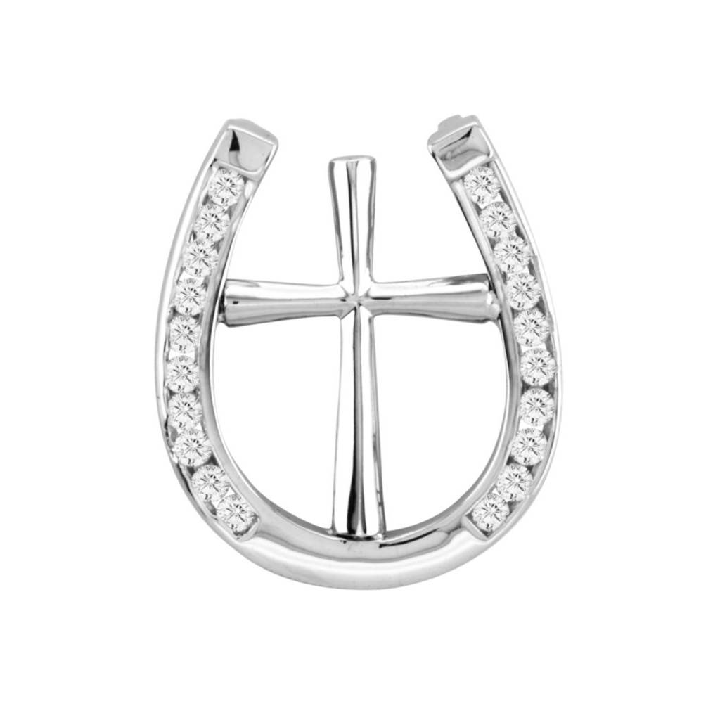 Kelly Herd Clear Horseshoe Cross Necklace