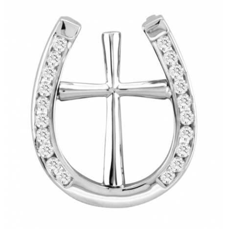 Kelly Herd Clear Horseshoe Cross Necklace