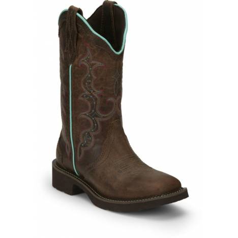 Justin Ladies Gypsy Raya Tan Square Toe Boots 7.5