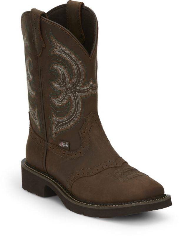 Justin Boots Inji Square Toe Pull On Cowboy Boots