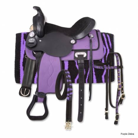 Tough1 Krypton Western Youth Saddle with Zebra Package