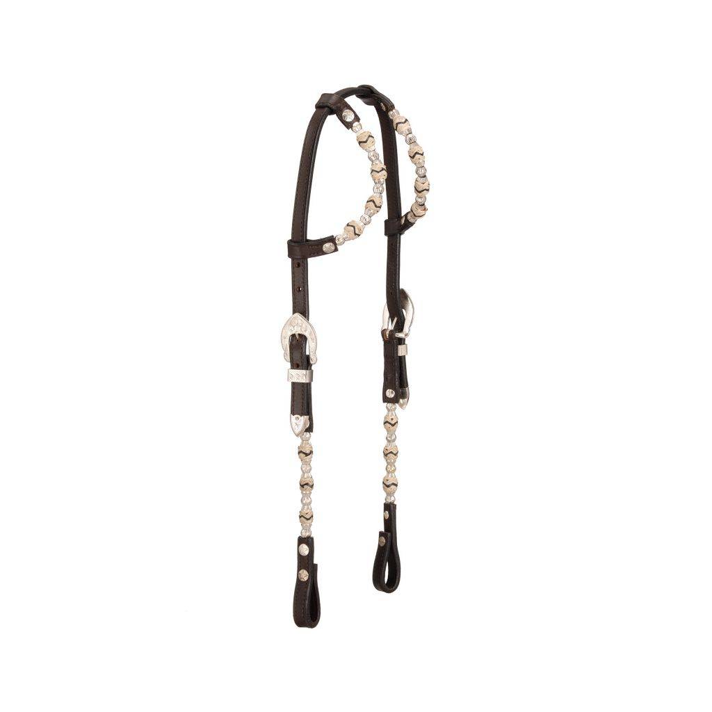 Royal King Rawhide/Ferruled Silver Double Ear Show Headstall