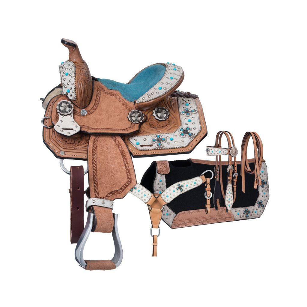 Silver Royal Desert Hope Barrel Saddle 4 Piece Package