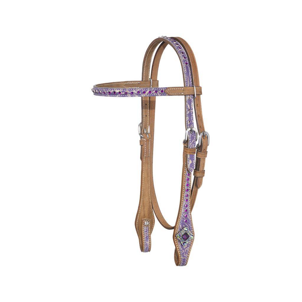 Silver Royal Sweet Pea Pony Miniature Horse Browband Headstall