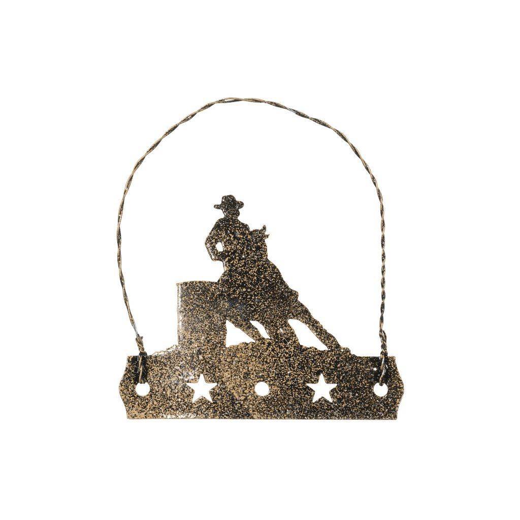 Tough-1 Equine Motif Ornament With Glitter Finish - Barrel Racer