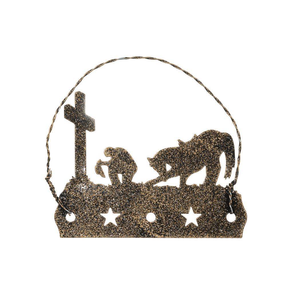 Tough-1 Equine Motif Ornament With Glitter Finish - Cowboy Prayer