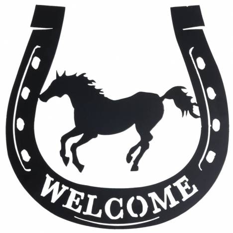 Tough1 Welcome Running Horse Horseshoe Sign