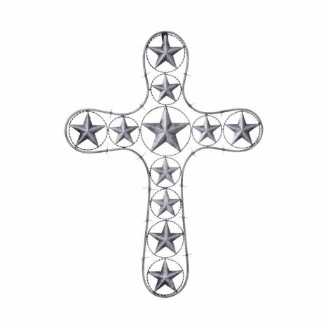 Tough-1 Cross With Stars And Barbwire Detail