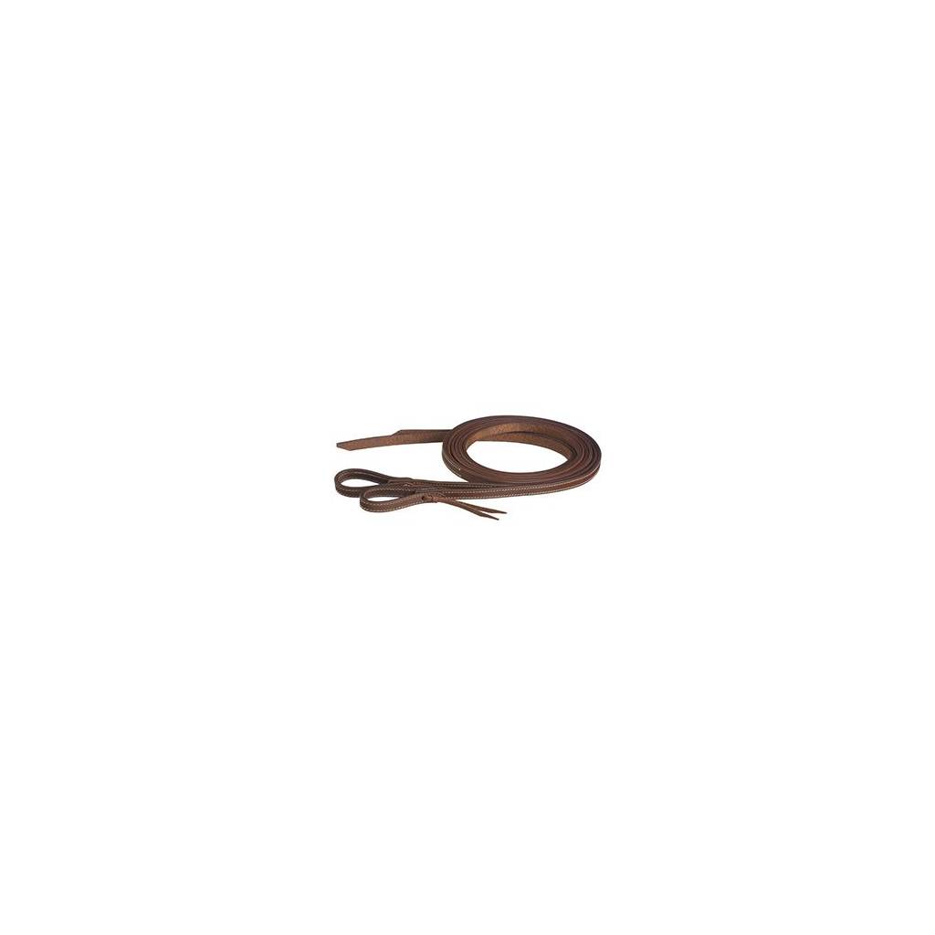 Tough1 Doubled & Stiched Harness Leather Reins With Waterloop