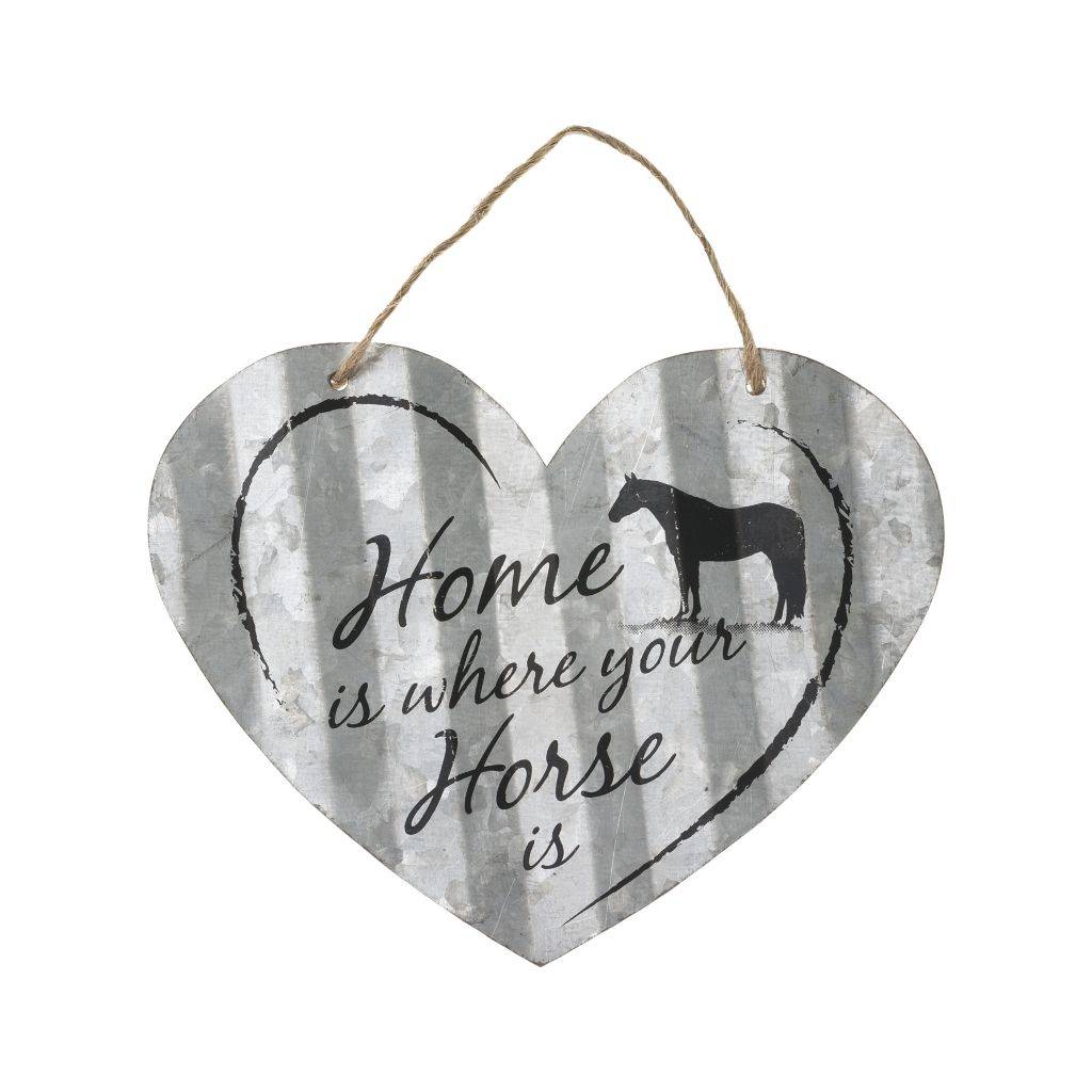 Heart Sign 20" - Home Is Where Horse