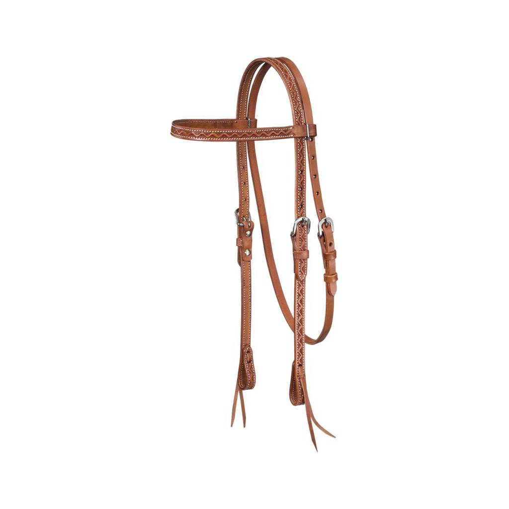 Tough-1 Zig Zag Tool Browband Headstall with Tie Ends
