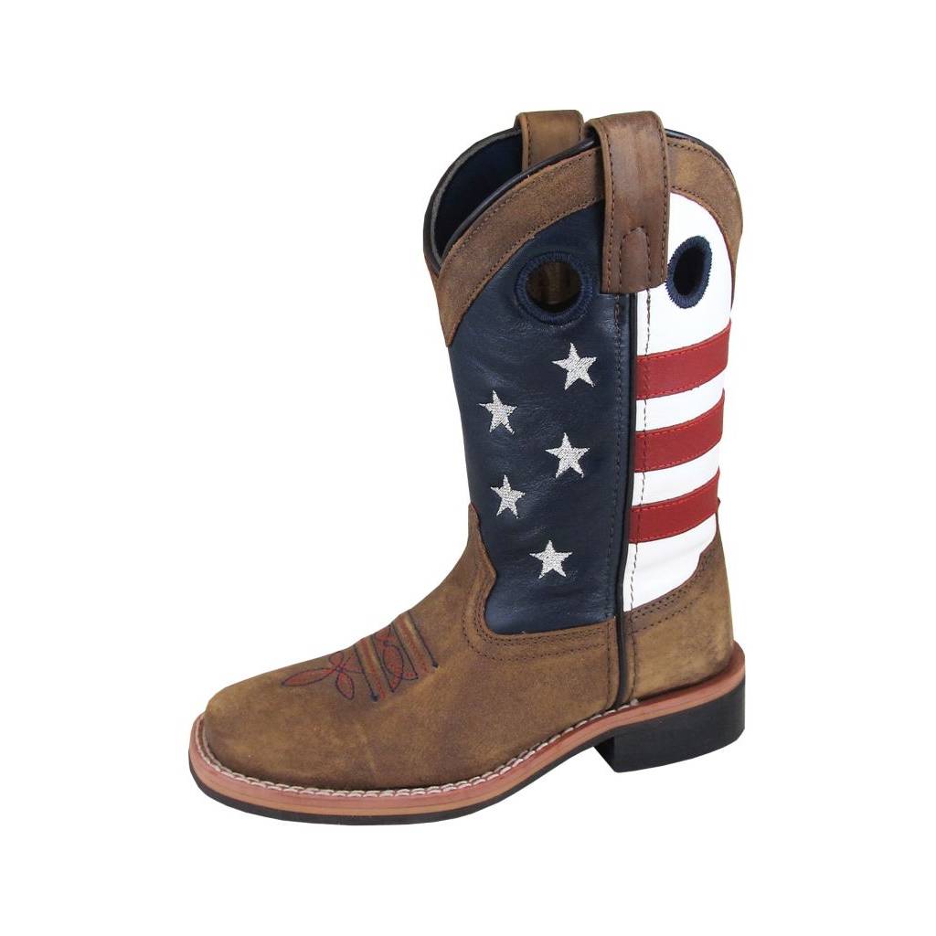 Smoky Mountain Youth Stars and Stripes Leather Western Boots