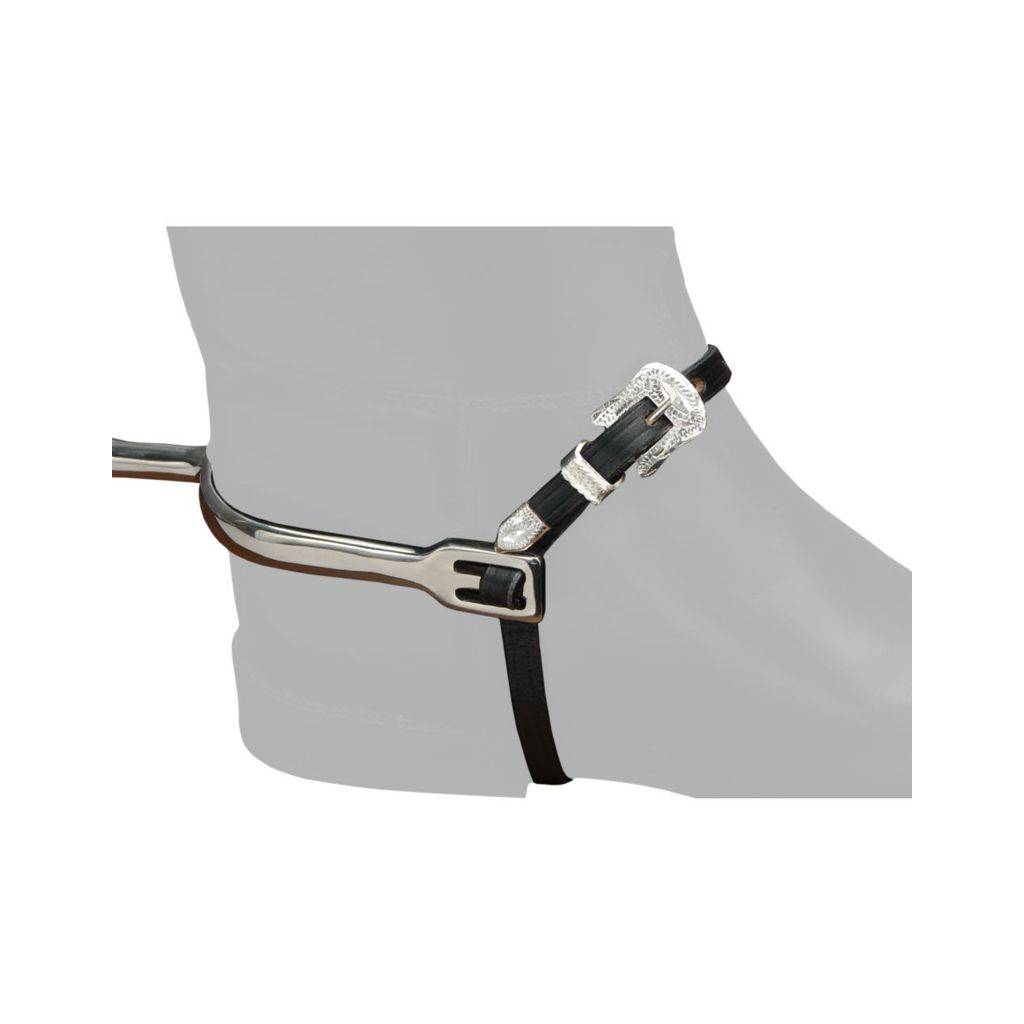 EquiRoyal Silver Buckle Leather Spur Straps