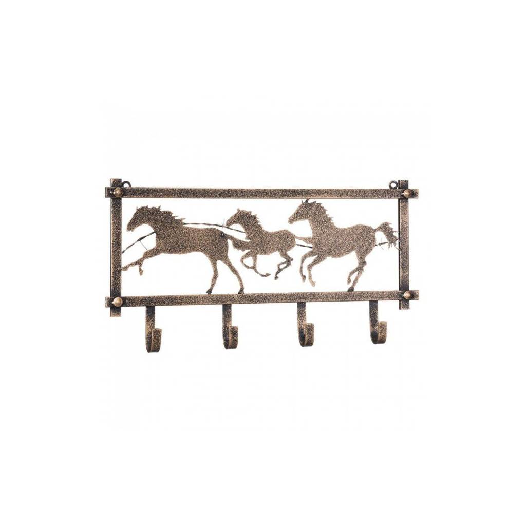 Tough-1 Horses And Barbwire Wall Rack In Hammered Finish