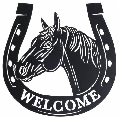Tough1 Welcome Horse Head Horseshoe Sign