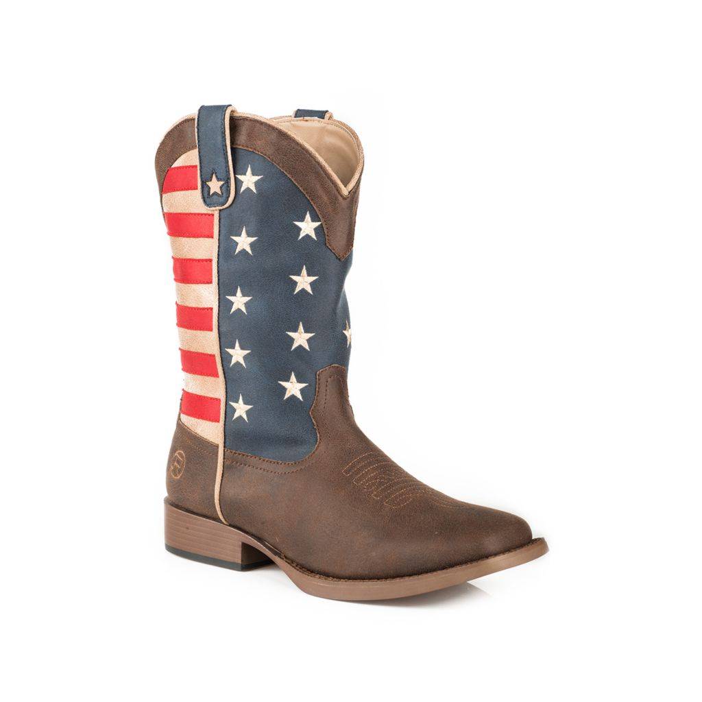 Roper Kids American Patriot Square Toe Fashion Cowboy Boots