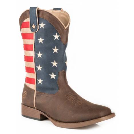 Roper Kids American Patriot Square Toe Fashion Cowboy Boots