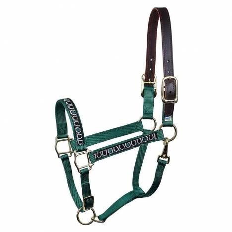 Perri's Nylon Ribbon Safety Halter - Horseshoes