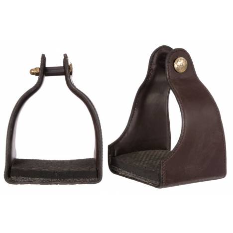 Royal King 1" Leather Covered Padded Endurance Stirrups
